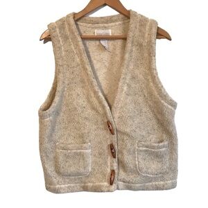 VINTAGE Karuba Street cream sherpa vest size Medium